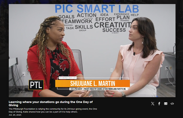 PIC is featured on Pittsburgh Today Live for #ONEDAY campaign